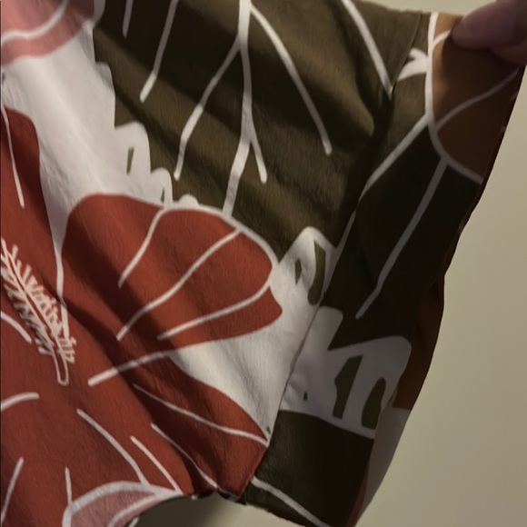 Lex Breezy womens Tropical Leaf Print Shirt - Green, Brown, White - Picture 4 of 4